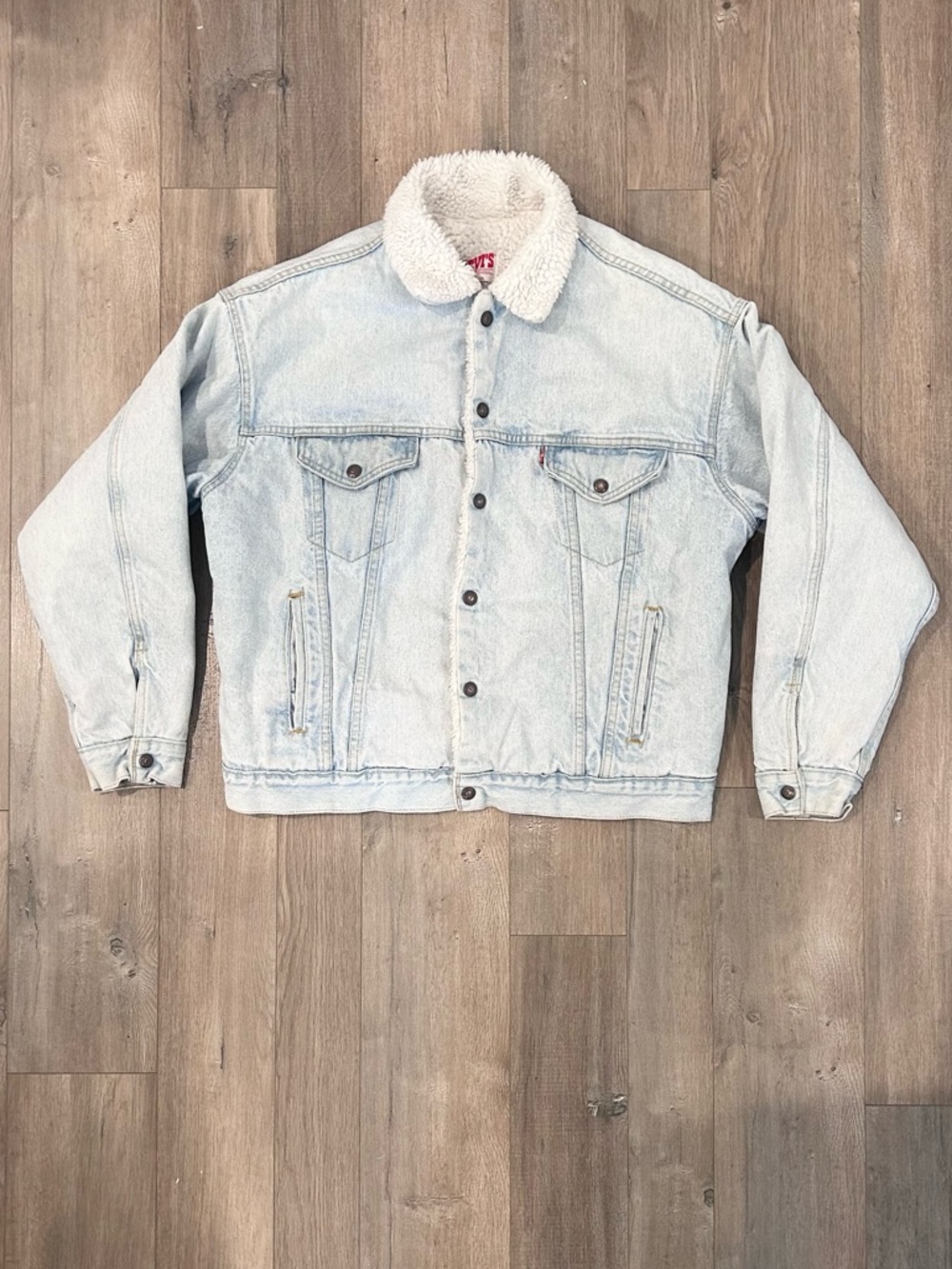 Levi's Light Blue Denim Jacket with Cream Sherpa Collar